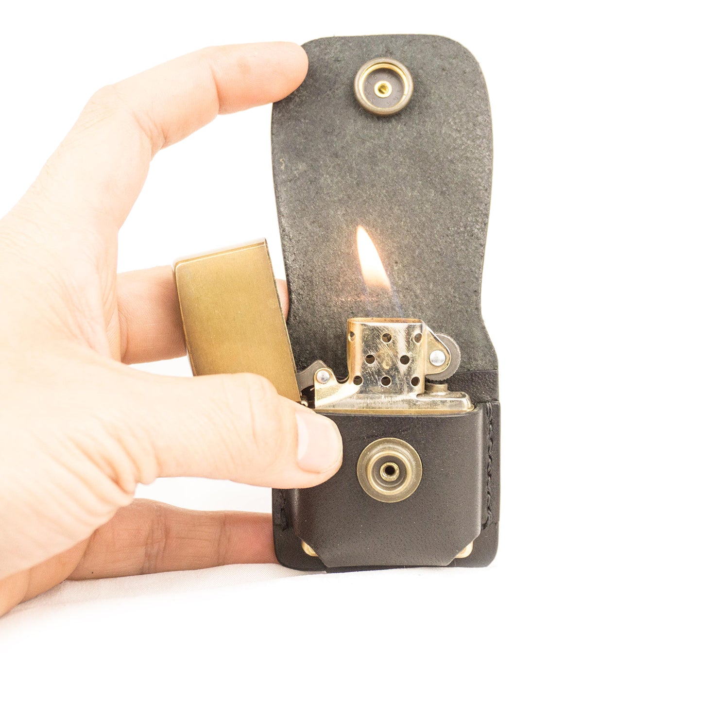 ÉTUI EN CUIR SYH ZIPPO NOIR