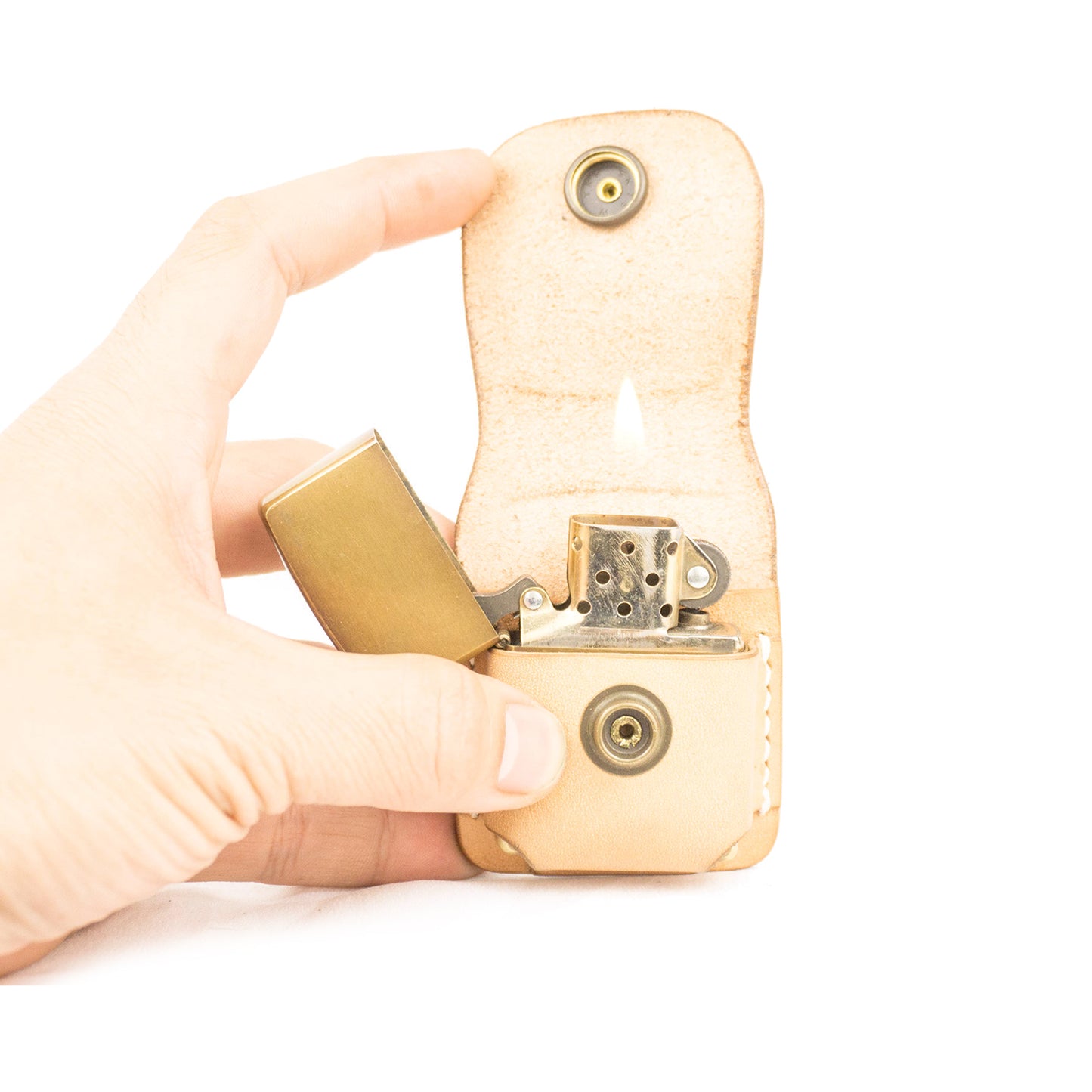 ÉTUI EN CUIR SYH ZIPPO NATUREL