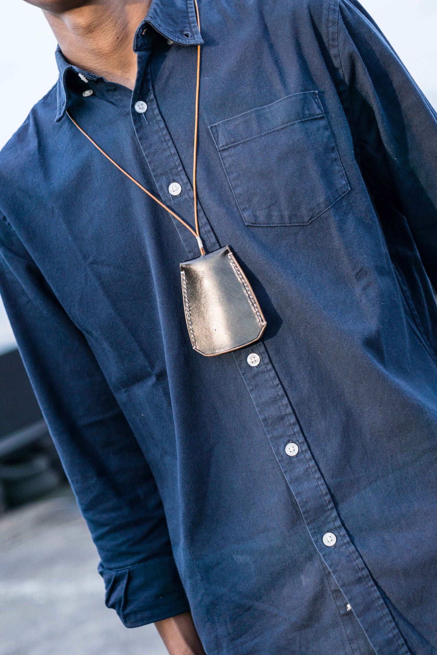 Collier porte-clés en ropu noir