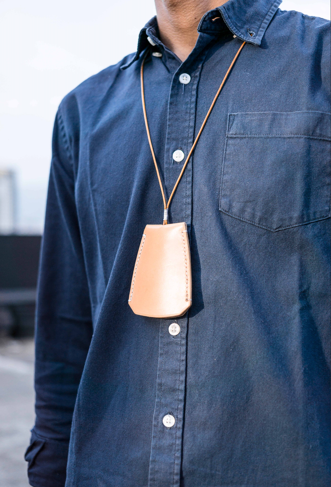 Collier porte-clés en ropu naturel