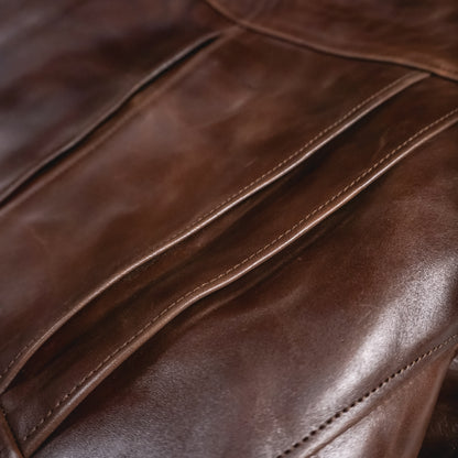 ROADMASTER 40'S D-POCKET RIDER JACKET DARK BROWN